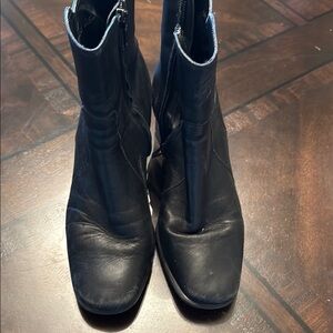 ANTONIO MELANI Black Ankle Boots with Western Flair